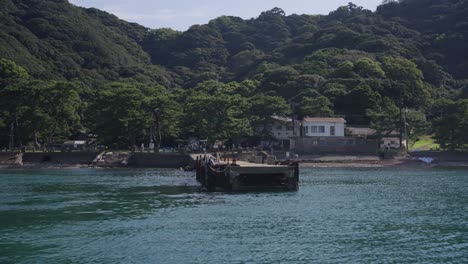tomogashima island on warm summer day seen from inland sea of japan