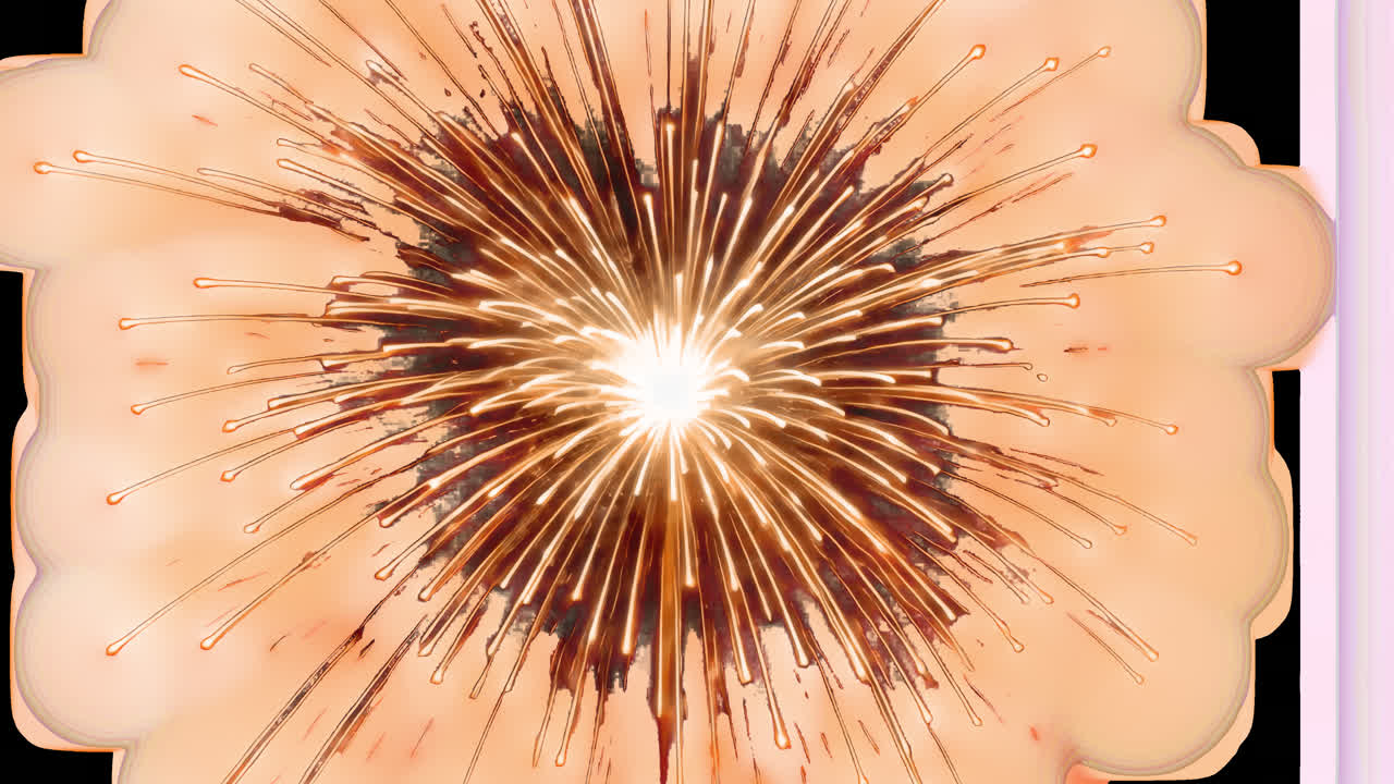 Festive fireworks animated overlay, transparent 4K video, alpha channel, ProRes 4444