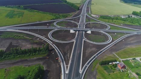 aerial view highway junction.