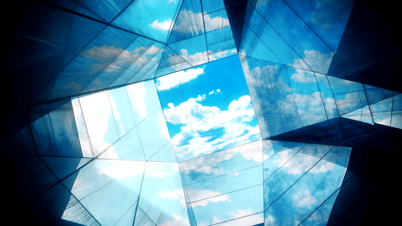 미래의 천문 창과 구름 풍경 타임 스 4k
