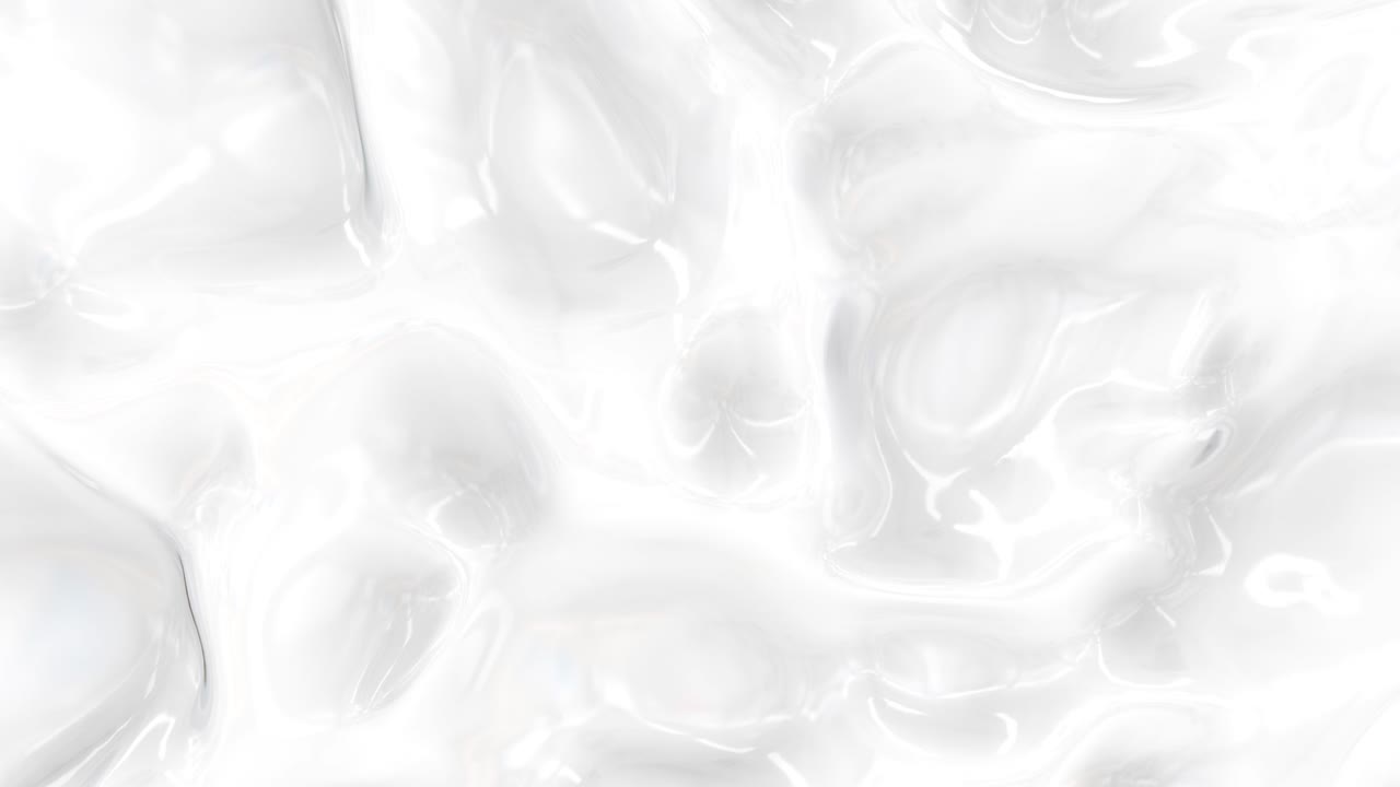 액체 추상 백색 배경: 부드러운 반이는 텍스처 3d 렌더링 루프