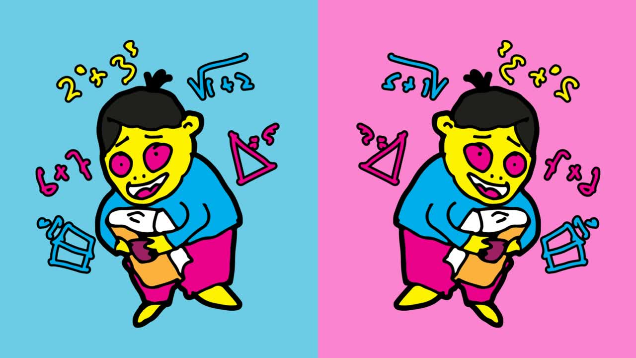 Sfondo continuo pop art con disegni di bambini a tema bambino genio