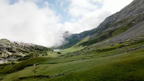 valley of schynige platte on a sunny day with some clouds covering the mountains-1