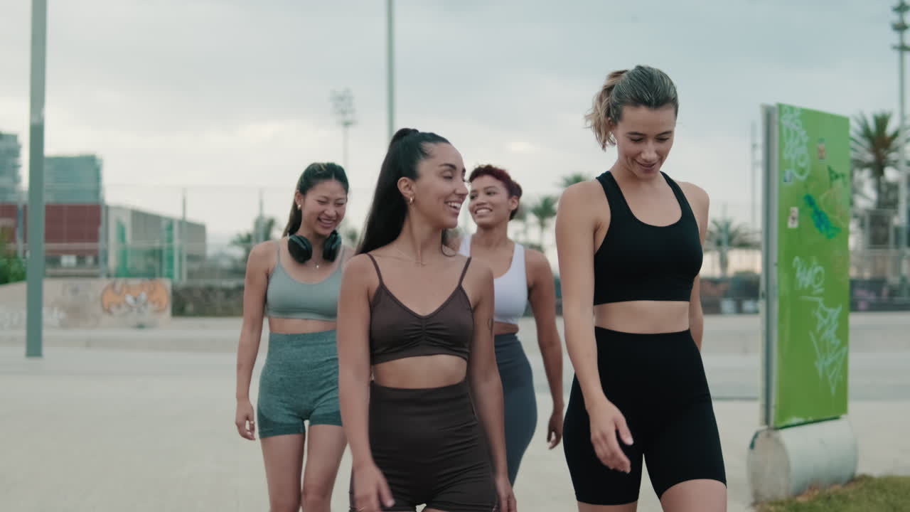 Fit Friends Walking and Talking After Workout