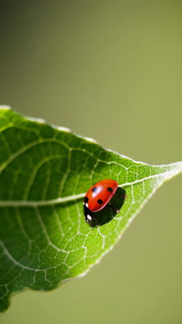 mariquita en una hoja