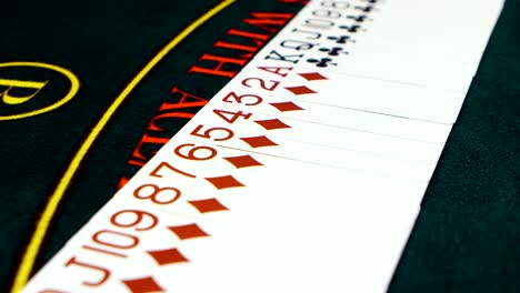 playing cards on casino table