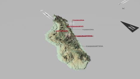 mapa del terreno en 3d de madagascar