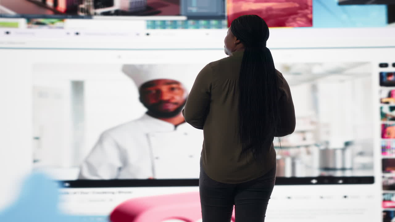 Woman pleased by freedom of unlimited video content in metaverse