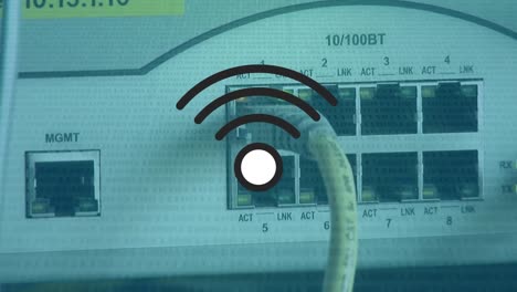 Digitales-Zusammengesetztes-Video-Des-WLAN-Symbols-Vor-Nahaufnahme-Eines-Computerservers