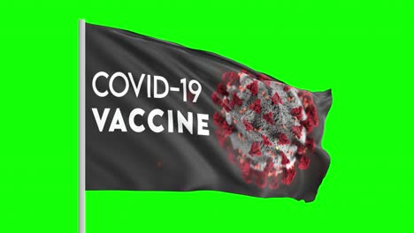 covid-19 vaccine flag in green screen 4k