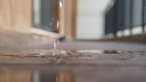 gotas de lluvia en un charco