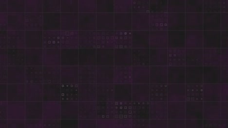 animación de cuadrados púrpuras de una placa de circuito integrado de un procesador de computadora sobre un fondo negro.
