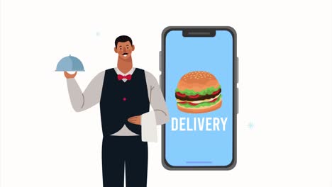 food delivery service lettering animation