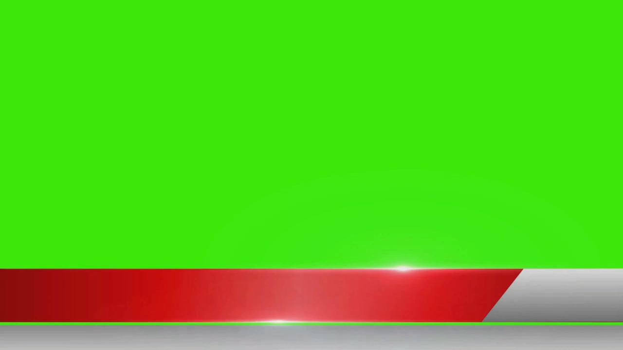 Animated Red and Silver Lower Third Graphic on Green Screen