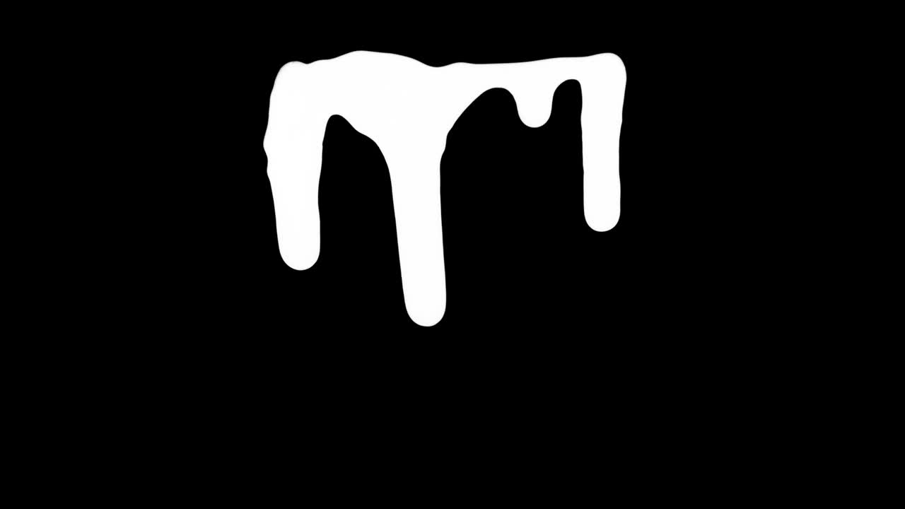 White Ink Dripping Over Black Screen Background