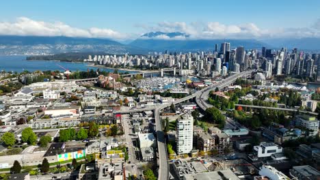 downtown vancouver skyline from south granville in british columbia, canada