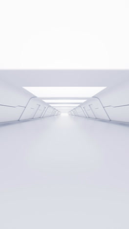 empty white tunnel with futuristic style, 3d rendering.