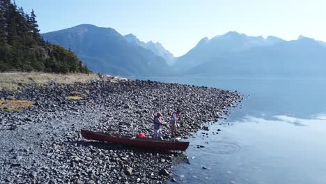 crabbing on the shores of alakan fjord