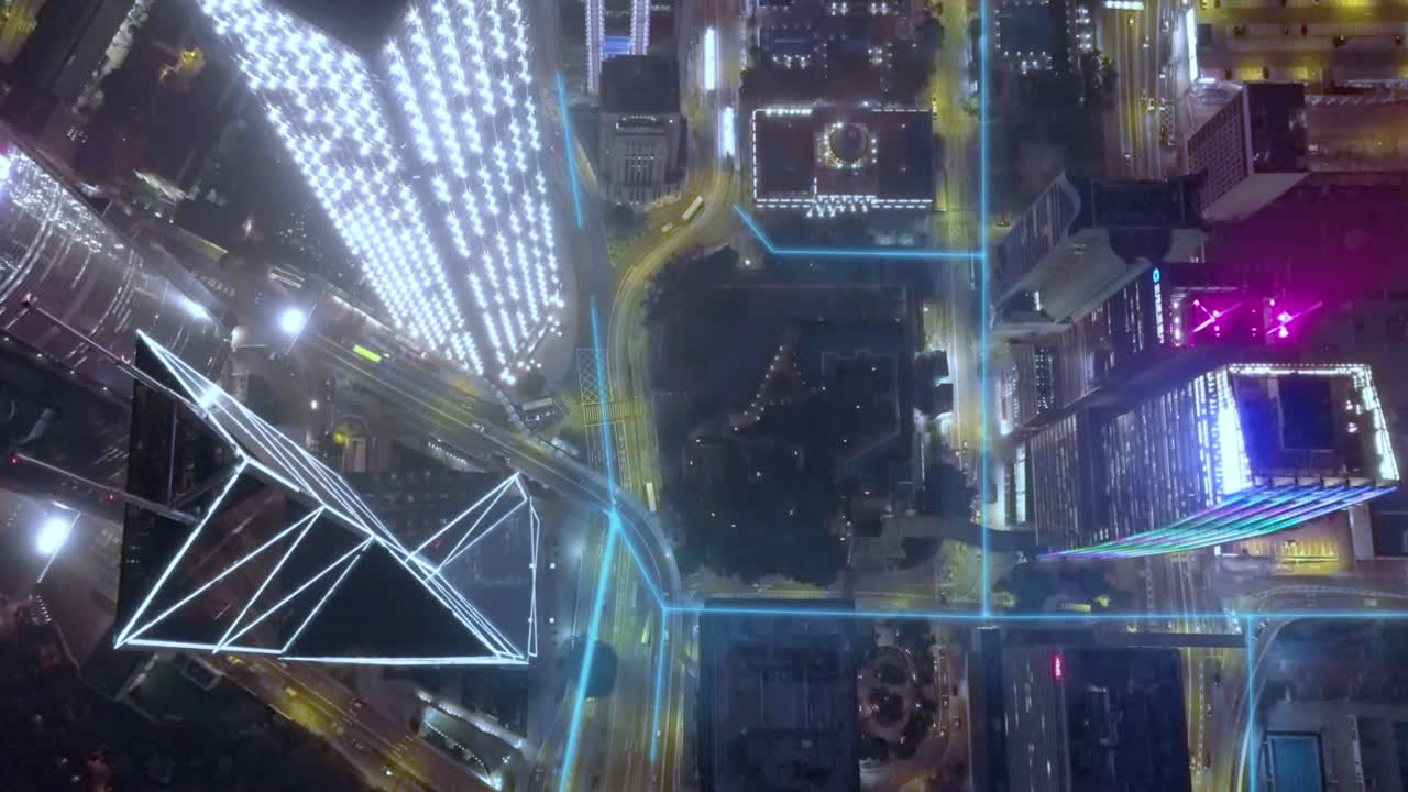 La ciudad de Hong Kong en la noche