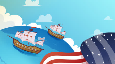 eine animation von gradient columbus day feier hintergrund