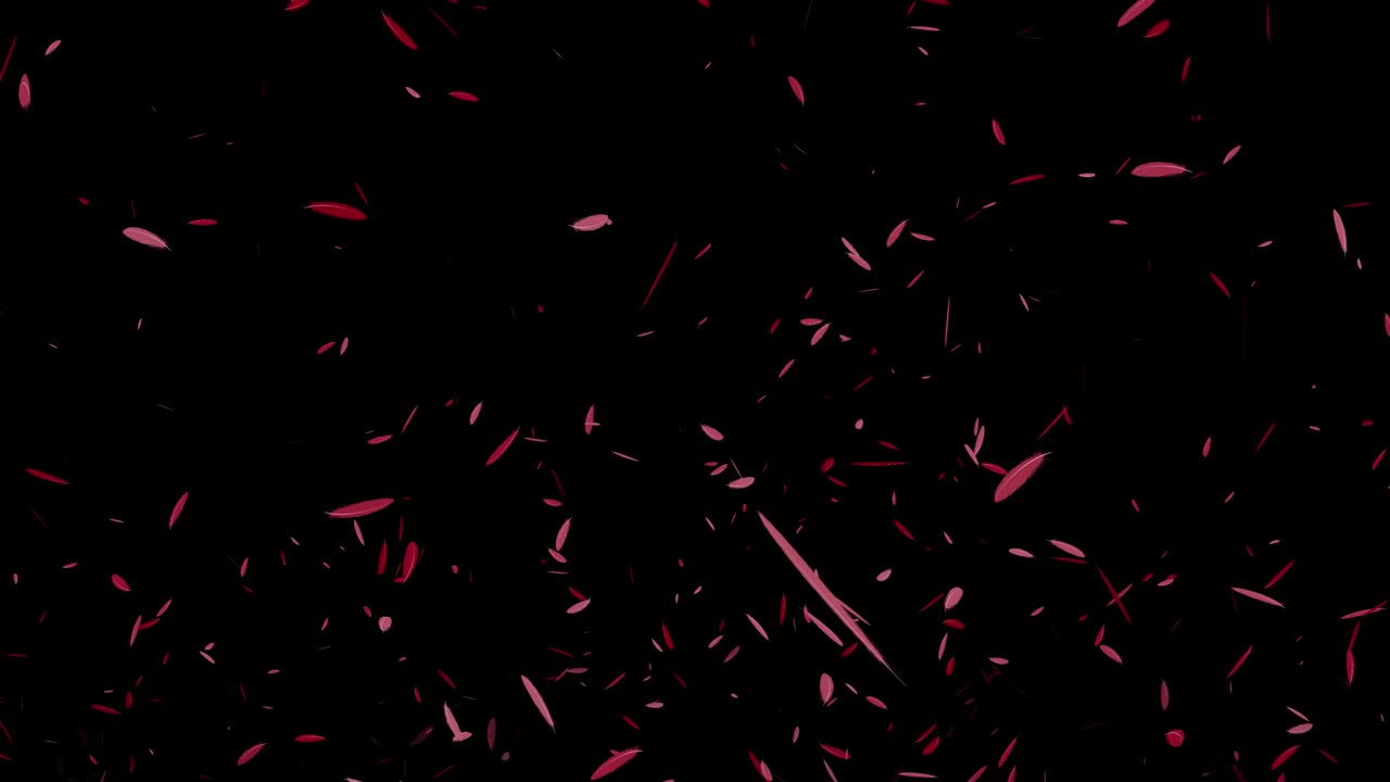 빨간 털 날아다니는 입자 모션 그래픽