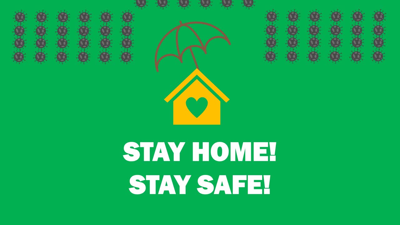 covid-19 또는 위에서 쏟아지는 코로나 바이러스로부터 보호되는 우산으로 덮인 집