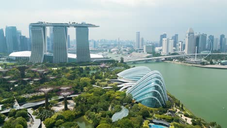 gardens the bay skyline, singapore_aerial view