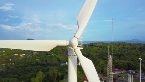 aerial drone shot: aerial 4k birds eye view on wind power / windmill