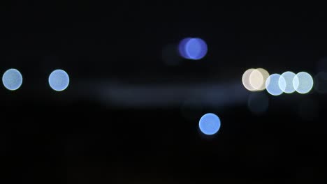 moving shots of light bokeh created by street lights