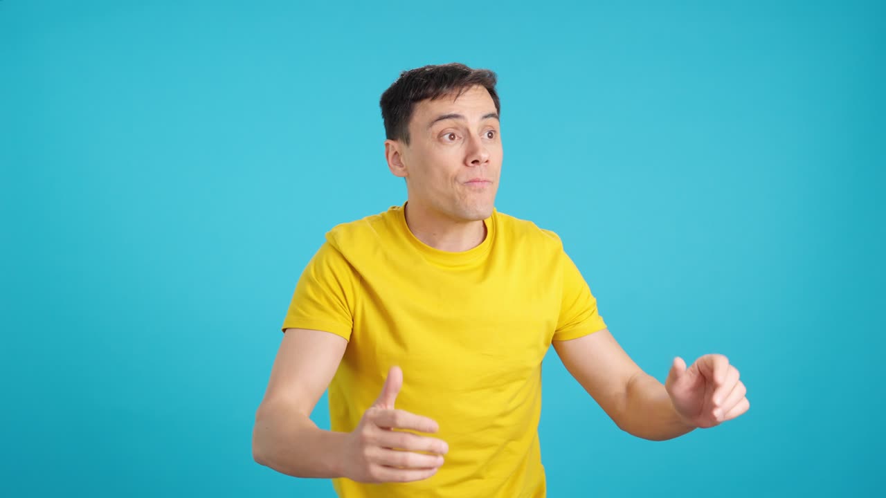 Man with expressive gestures