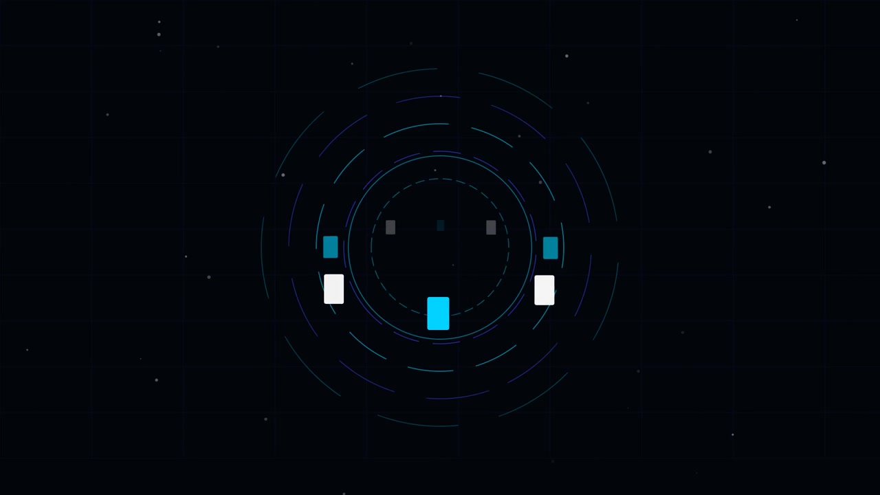 Abstract Digital Interface with Pulsing Geometric Shapes