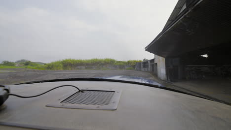 general shot, landing strip from the cockpit