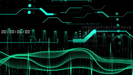 animation of data processing over dark background