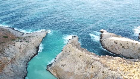 Aerial-panoramic-view-of-Seitan-Limania-beach-in-Crete