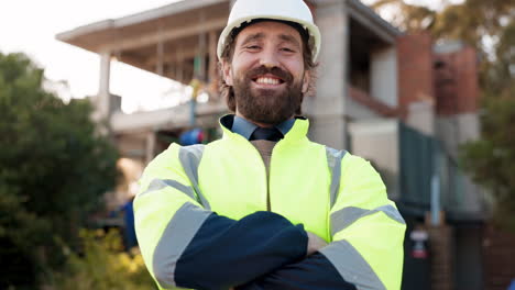 Smile,-portrait-and-man-in-architecture-for-urban