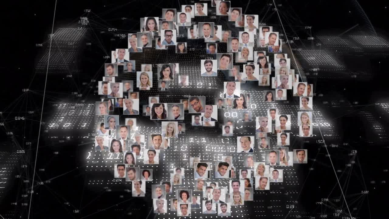 사진과 연결 및 데이터 처리와 함께 지구의 애니메이션