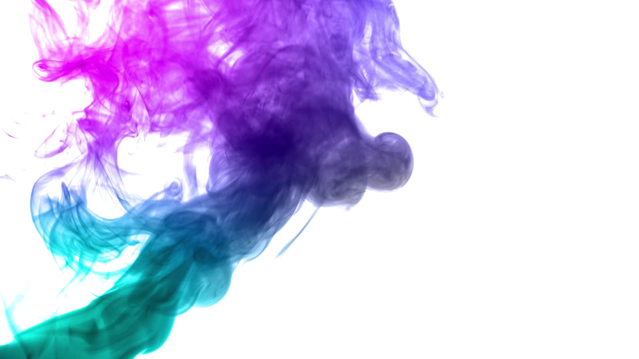 Bright colorful smoke or steam rises up on a bright screen background.