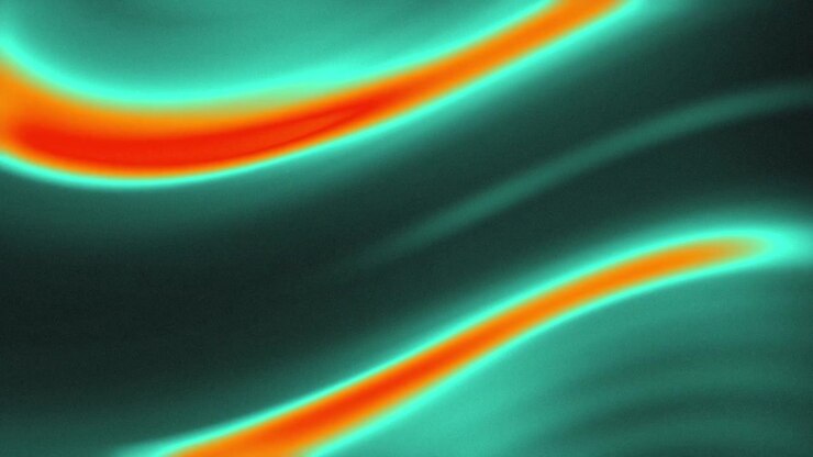 Abstract Motion Background with Glowing Teal and Orange Waves
