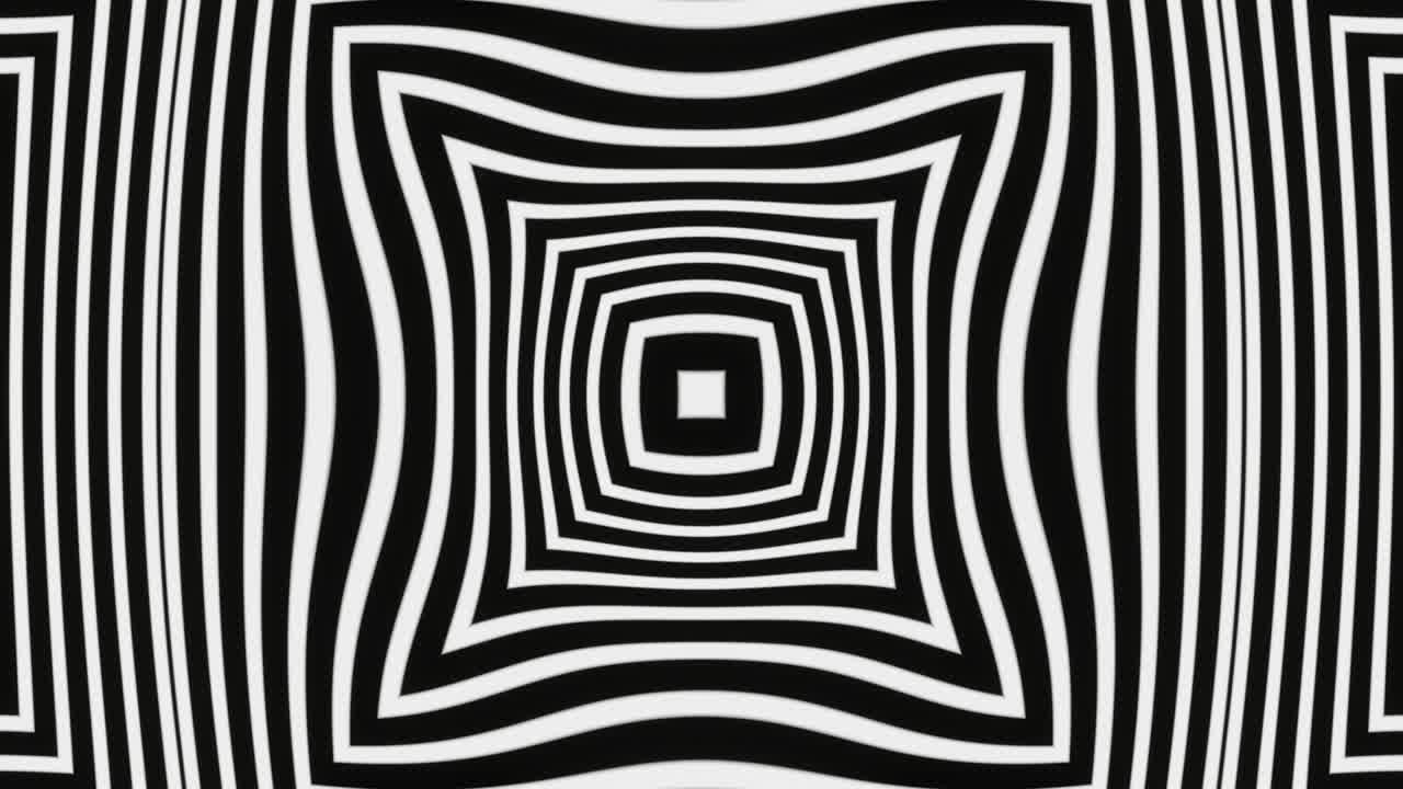 черно-белая бесшовная цикличная абстракция изогнутого квадрата