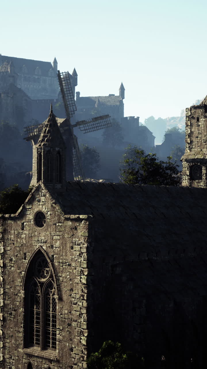 castillo medieval y iglesia