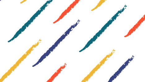 animation of yellow, blue, green and red hand drawn strokes moving in formation on white background