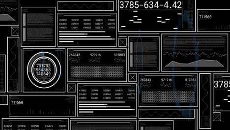 Animation of digital data processing over black background