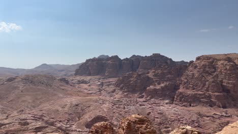 lookout from a trail above petra, jordan - panorama