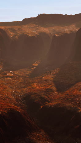 red planet landscape: arid valley and mountains