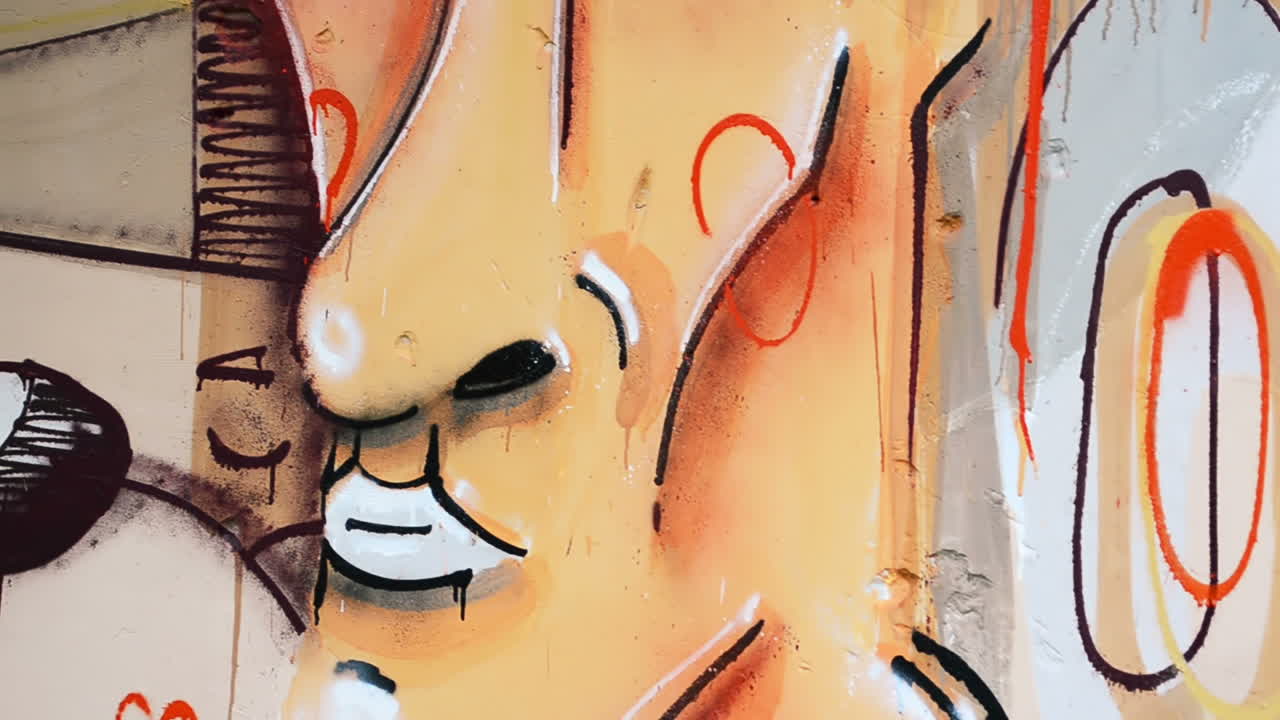 Graffiti sur une clôture. Dessin abstrait.