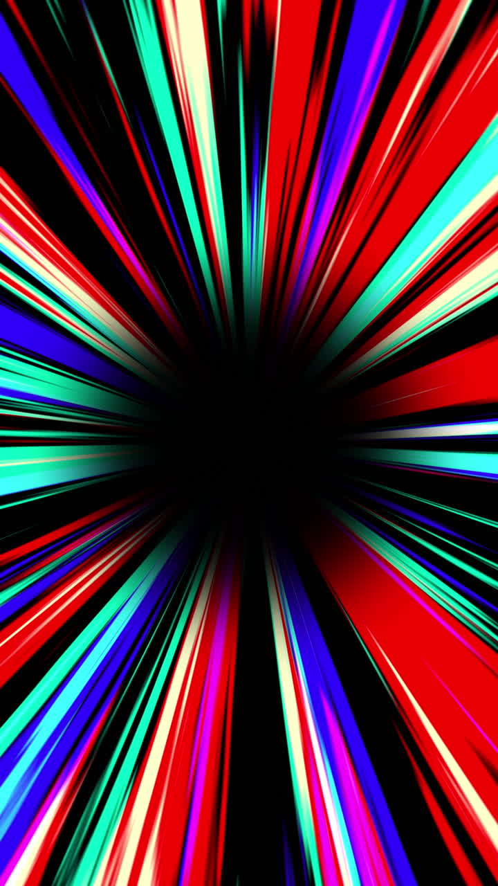 Abstract Colorful Radiating Lines Speed Tunnel Animation