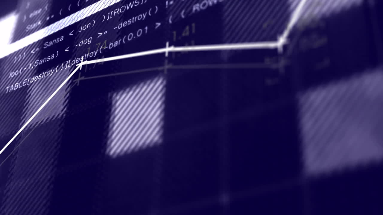 Animation of digital data processing over black background