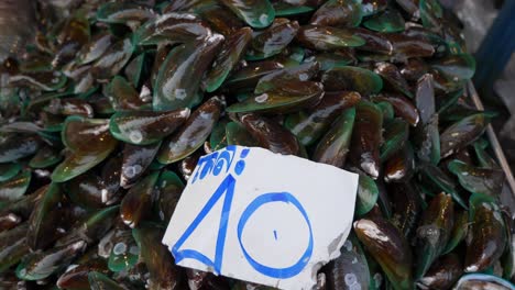 green mussel at thailand local street market for sale