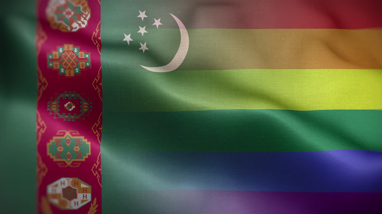 lgbt bandera de turcomanistán fondo de bucle 4k