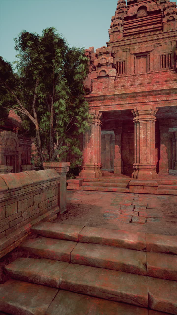 ruinas de antiguos templos de piedra en el sudeste asiático.